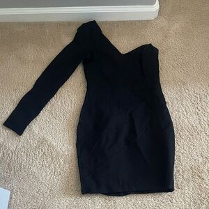 Lulu's Chic Black One-Shoulder Dress